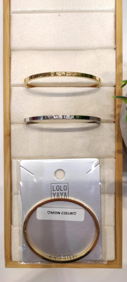 Wholesaler Lolo & Yaya - Stainless steel “♡ MY HEART♡” message bracelet