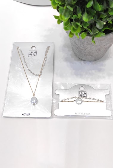 Großhändler Lolo & Yaya - Bracelet multi rangs perles Ninon en acier inoxydable