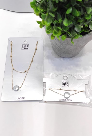 Großhändler Lolo & Yaya - Bracelet multi rangs perles Olivia en acier inoxydable