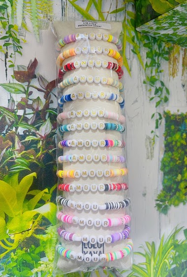 Mayorista Lolo & Yaya - Bracelets AMOUR sur boudin offert, 2€/Pcs