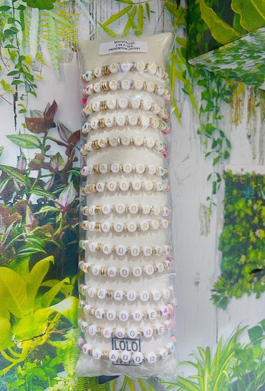 Mayorista Lolo & Yaya - Bracelets ❤J’ADORE❤ sur boudin offert, 2€/Pcs