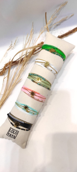 Großhändler Lolo & Yaya - Korallfarbene mehrreihige Armbänder aus Edelstahl