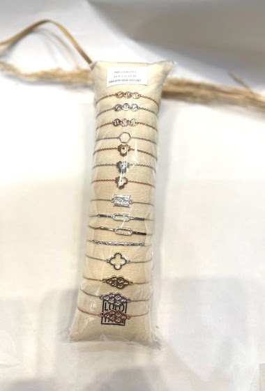 Großhändler Lolo & Yaya - Bracelets sur boudin, présentoir offert, 15pcs