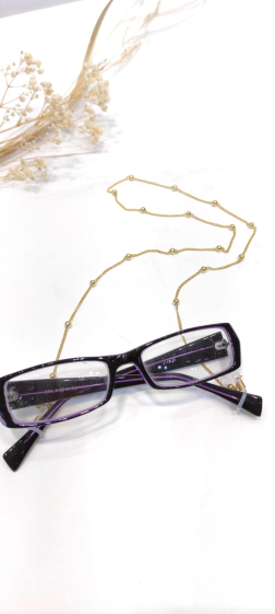 Großhändler Lolo & Yaya - Goldkugel-Brillenkette aus Edelstahl