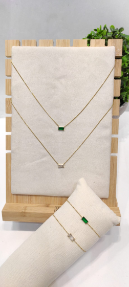 Wholesaler Lolo & Yaya - Anic rectangular stainless steel necklace