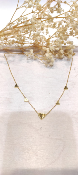 Wholesaler Lolo & Yaya - Souhaila heart necklace in stainless steel