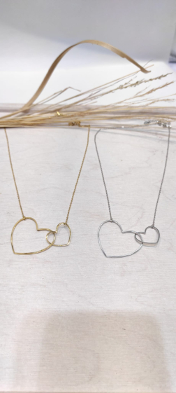 Wholesaler Lolo & Yaya - Stainless steel double heart necklace