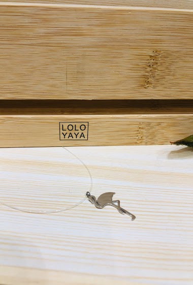 Mayorista Lolo & Yaya - Necklace fil de pêche Flamand Rose in Stainless Steel
