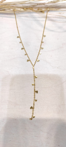 Wholesaler Lolo & Yaya - Plamedi Y-shaped heart necklace in stainless steel