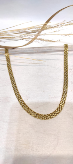Wholesaler Lolo & Yaya - Renetta chunky mesh necklace in stainless steel