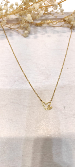 Wholesaler Lolo & Yaya - Timeless Agneta heart necklace in stainless steel