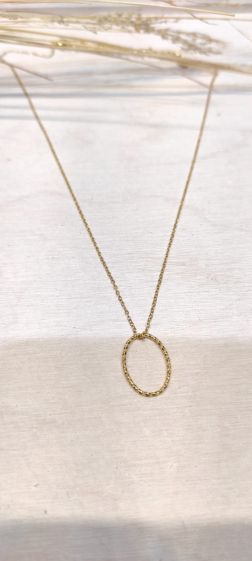 Wholesaler Lolo & Yaya - Timeless oval Franciane necklace in stainless steel