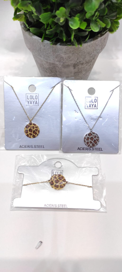 Großhändler Lolo & Yaya - Leoparden-Halskette aus Edelstahl
