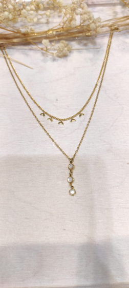 Wholesaler Lolo & Yaya - Henrilia multi-row necklace in stainless steel