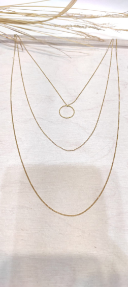 Wholesaler Lolo & Yaya - Raky multi-row necklace in stainless steel