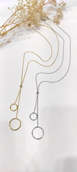 Großhändler Lolo & Yaya - Louison lange Halskette 70 cm aus Edelstahl