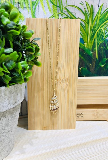 Wholesaler Lolo & Yaya - Long Necklace Coquillage N in Stainless Steel