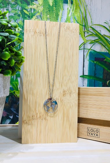Wholesaler Lolo & Yaya - Long Necklace Planète in Stainless Steel