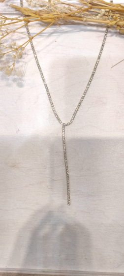 Wholesaler Lolo & Yaya - Beryl rhinestone necklace in stainless steel