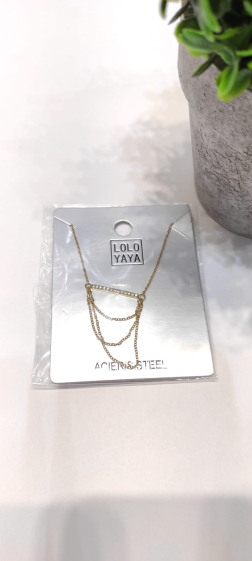 Wholesaler Lolo & Yaya - Piera rhinestone necklace in stainless steel