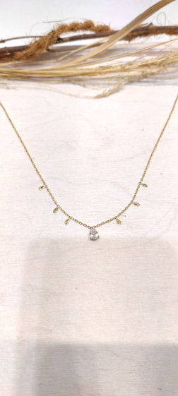 Wholesaler Lolo & Yaya - Luciade zirconium necklace in stainless steel