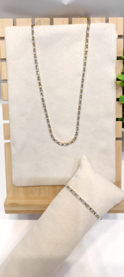 Wholesaler Lolo & Yaya - Meyline zirconium necklace in stainless steel