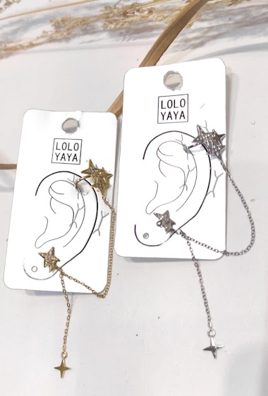 Wholesaler Lolo & Yaya - Ear cuff chaîne à 1 trou Assya en acier inoxydable