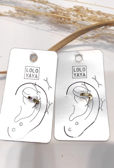 Wholesaler Lolo & Yaya - Ear cuff sans perçage strass en acier inoxydable