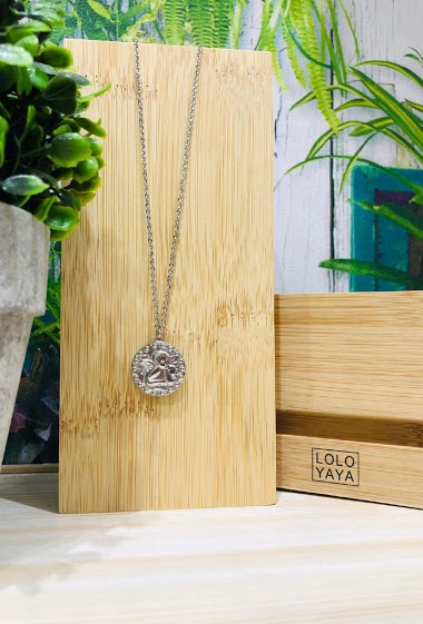 Wholesaler Lolo & Yaya - Long Necklace Ange in Stainless Steel