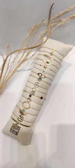 Grossiste Lolo & Yaya - Lot de 16 bracelets couleurs et doré en acier