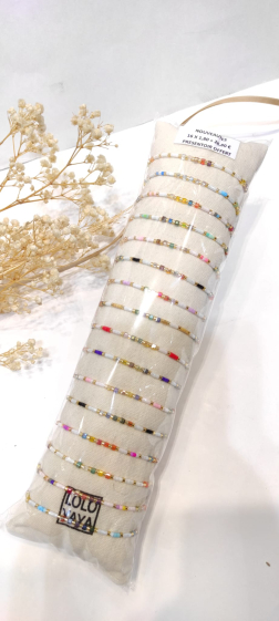 Grossiste Lolo & Yaya - Lot de 16 bracelets perle noeud coulissant en fantaisie, 1€80/pcs