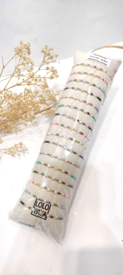 Grossiste Lolo & Yaya - Lot de 16 bracelets perle noeud coulissant en fantaisie, 1€80/pcs