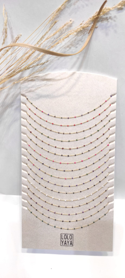 Mayorista Lolo & Yaya - Conjunto de 16 collares sencillos de acero esmaltado en oro.