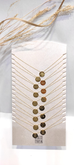 Wholesaler Lolo & Yaya - Set of 16 steel message pendant necklaces