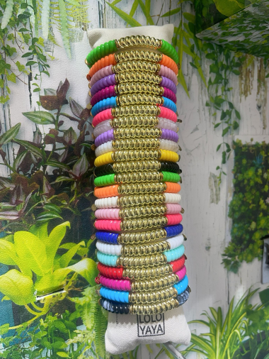 Wholesaler Lolo & Yaya - LOT OF 24pcs elastic steel bracelets on free display
