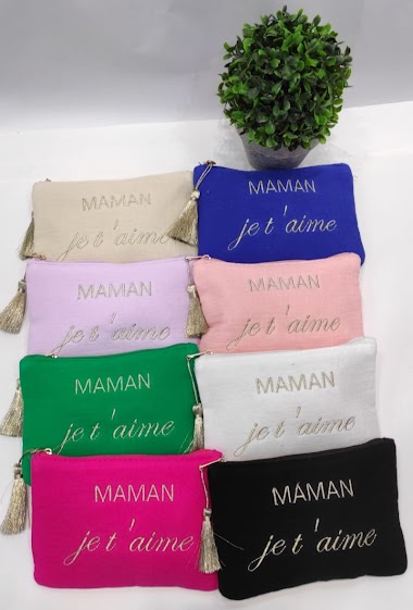 Wholesaler Lolo & Yaya - Pochette à message « MAMAN je t’aime » en coton, 12cm X 18cm
