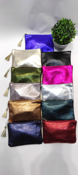 Wholesaler Lolo&Yaya - Blank glitter effect pouch in faux leather