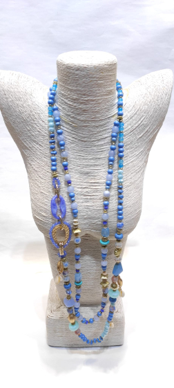 Großhändler Lolo & Yaya - Ausgefallene zweireihige lange Halskette