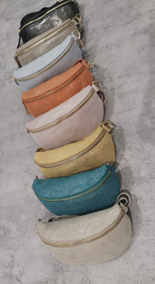 Wholesaler Lorenzo - Iridescent suede leather fanny pack
