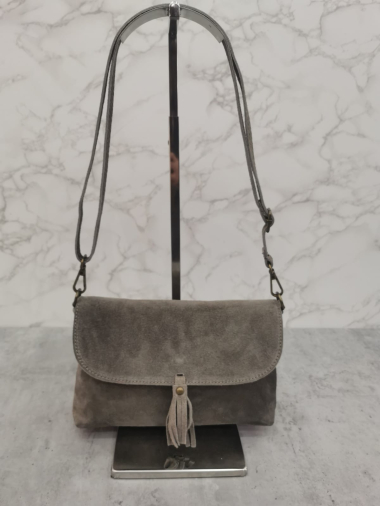 Wholesaler Lorenzo - Flap pouch in suede split leather