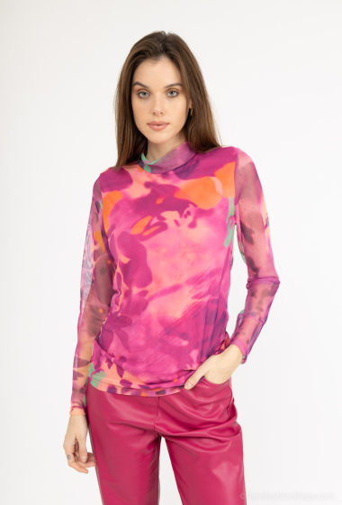Wholesaler Loriane - PRINTED BLOUSE WITH VISCOSE FRONT LINING
