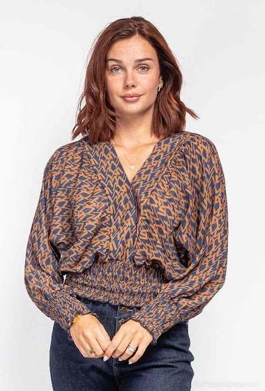 Großhändler Loriane - V-neck printed blouse