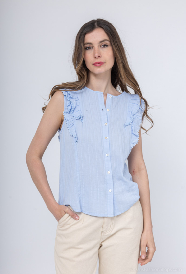 Wholesaler Loriane - Sleeveless ruffled blouse