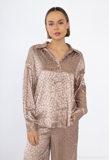 Wholesaler Loriane - Satin Shirt, Leopard Print