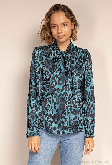 Großhändler Loriane - Silky shirt with leopard print
