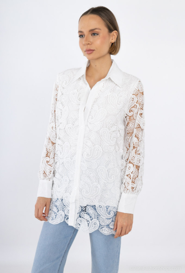Wholesaler Loriane - Blouse, Embroidered, Lace, Long Sleeve