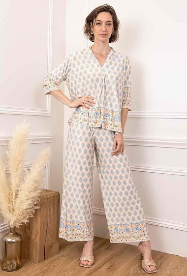 Wholesaler Loriane - Printed set blouse and pants