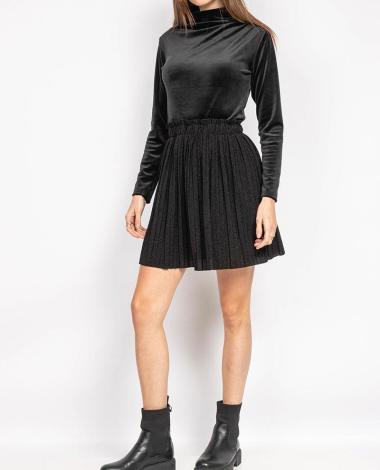 Wholesaler Loriane - Short pleated skirt Sequins
