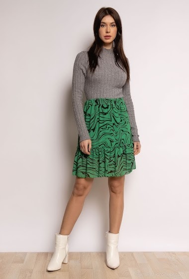 Großhändler Loriane - Printed skirt with ruffles