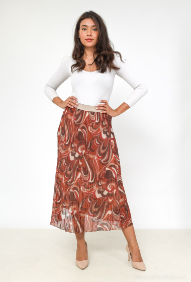 Wholesaler Loriane - Long printed and pleated skirt